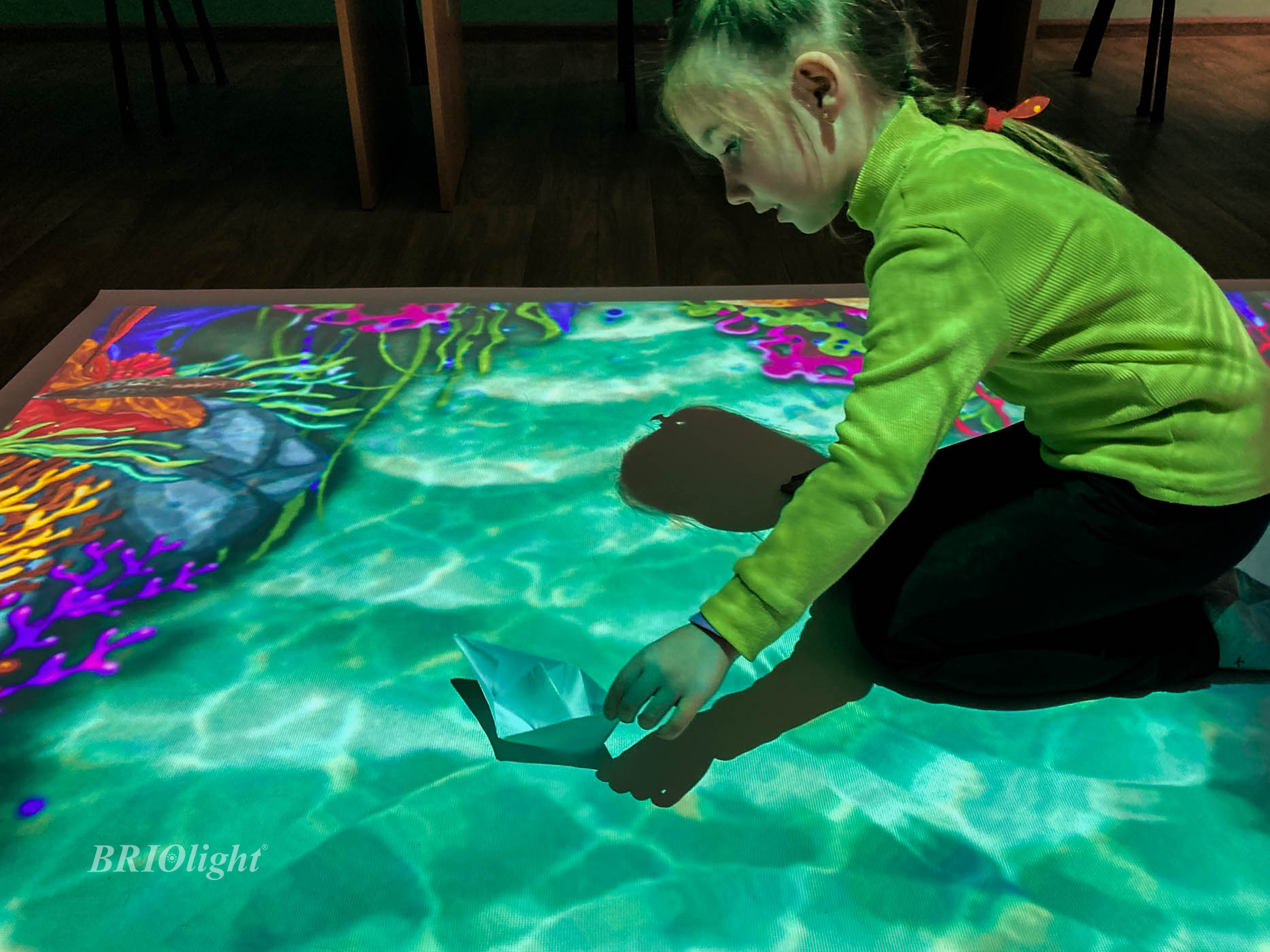 Interactive floor Briolight for mental disorders